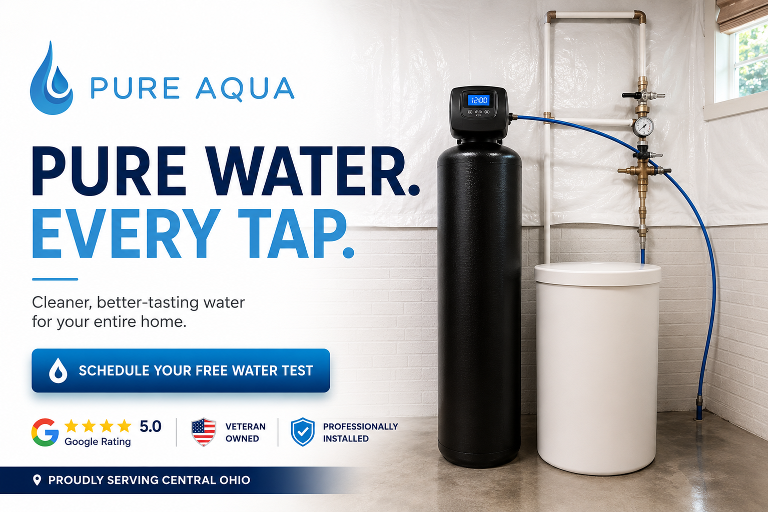 Whole home water softener and filtration system installed — Columbus OH